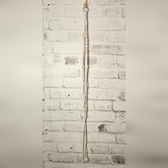 6 Cream Macrame Plant Hanger - Picture 10 of 16